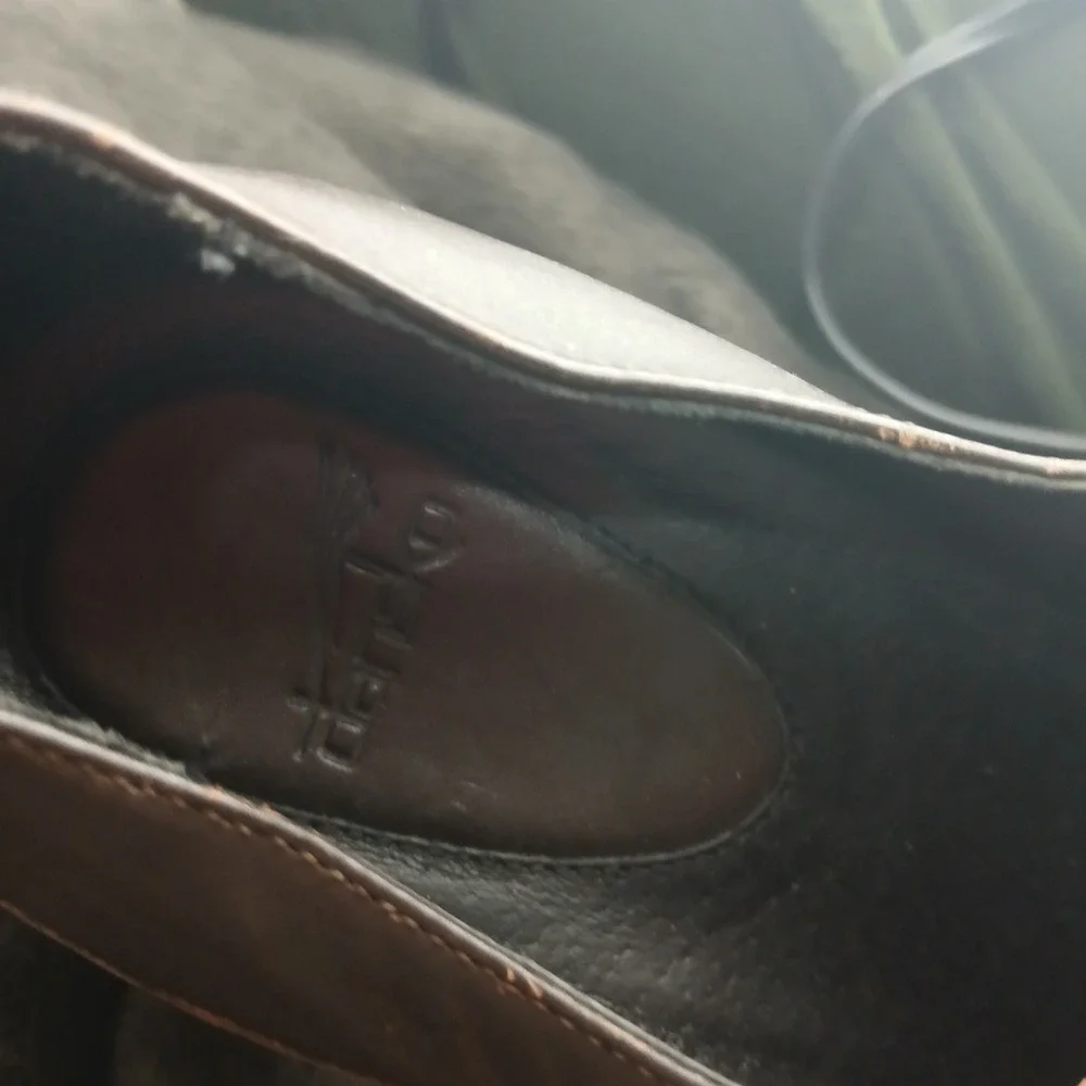 Dansko Leather Wedge Loafers 40 Brown Slip On Comfort Work Shoes